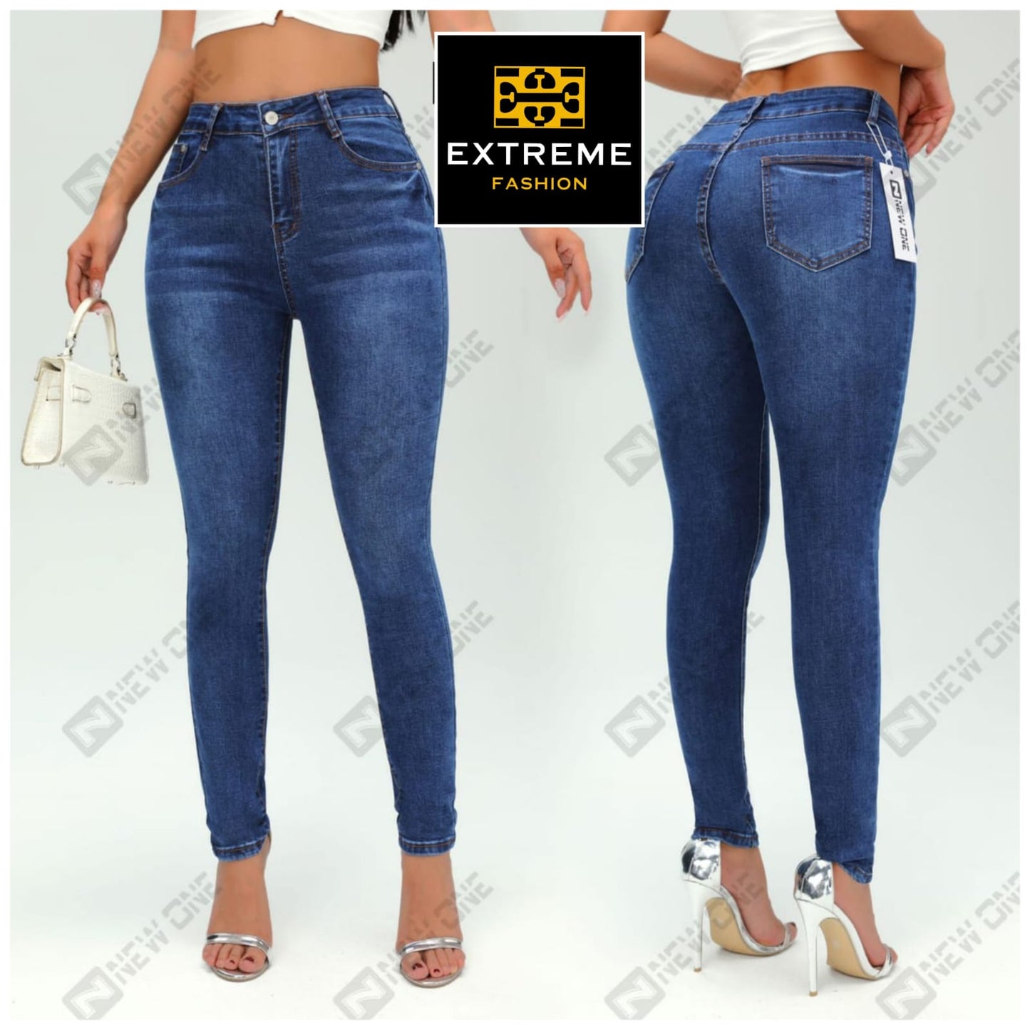 high waist plain skinny jean