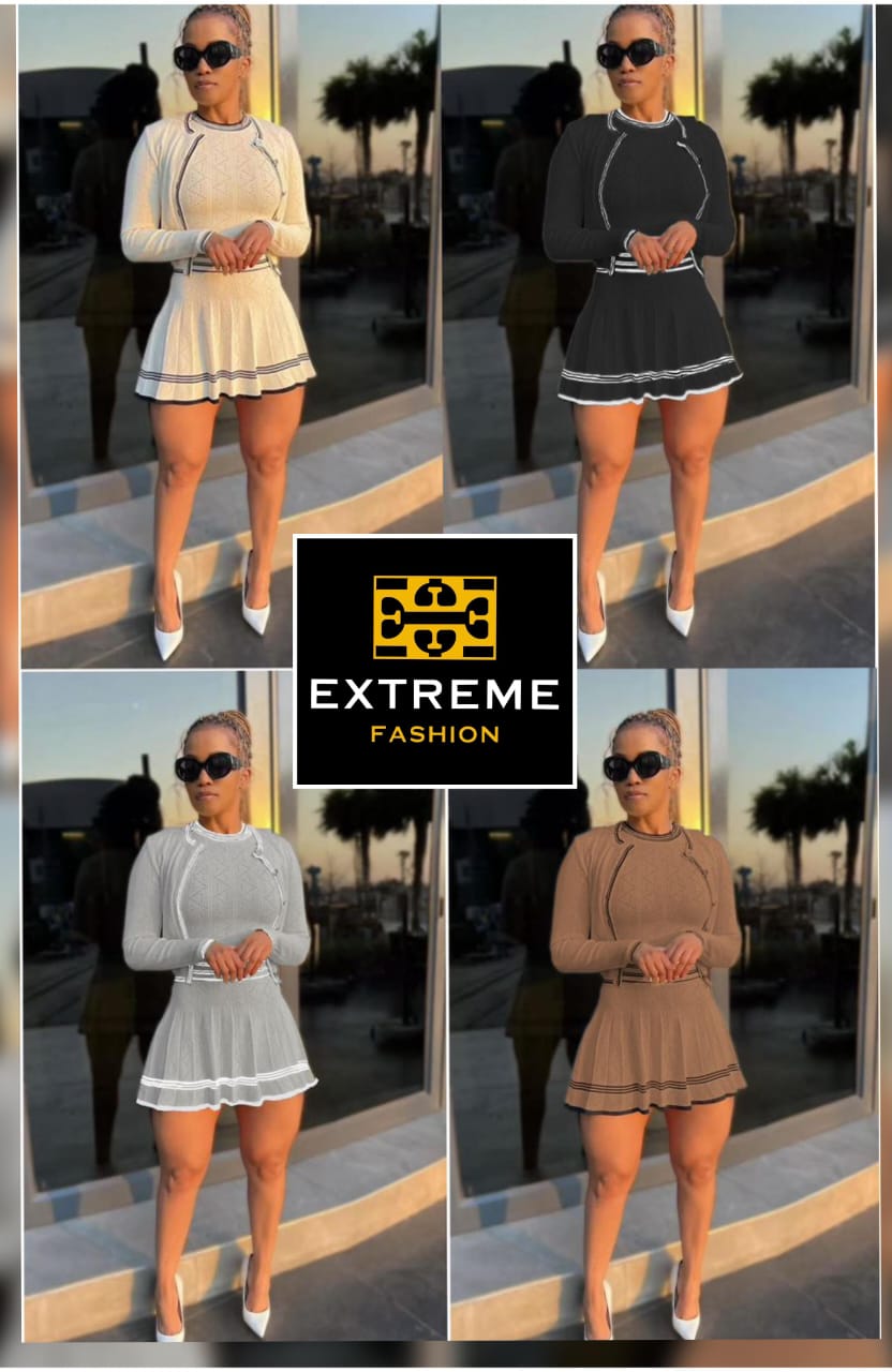 3 piece knitted mini dress
