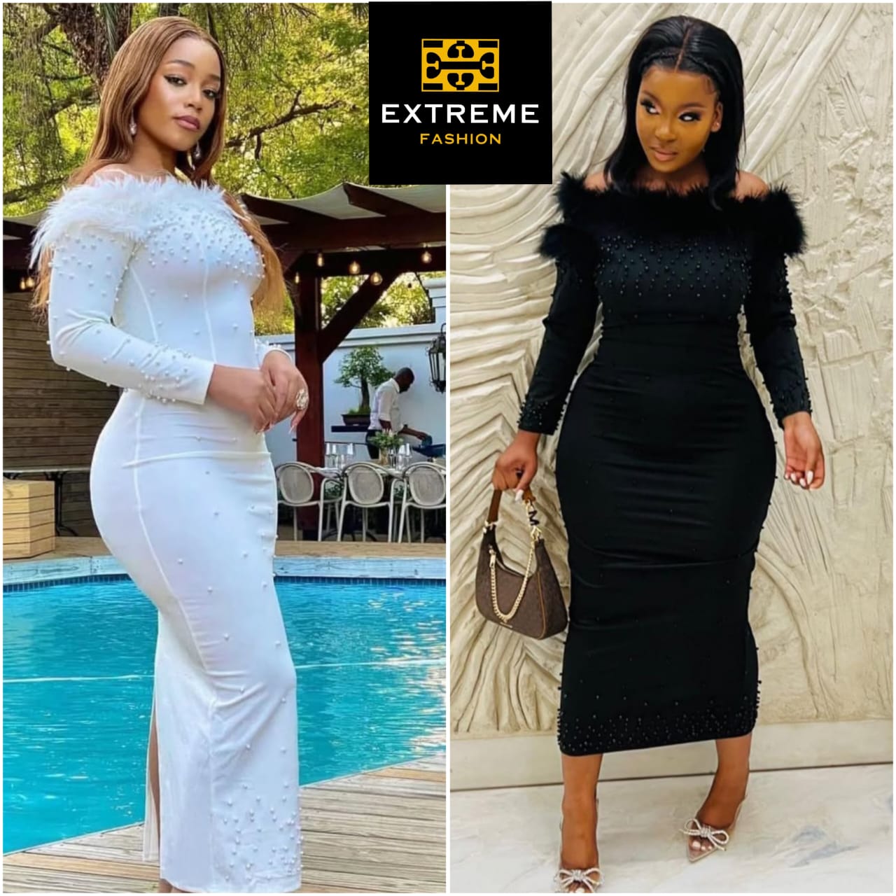 off shoulder elegent dress