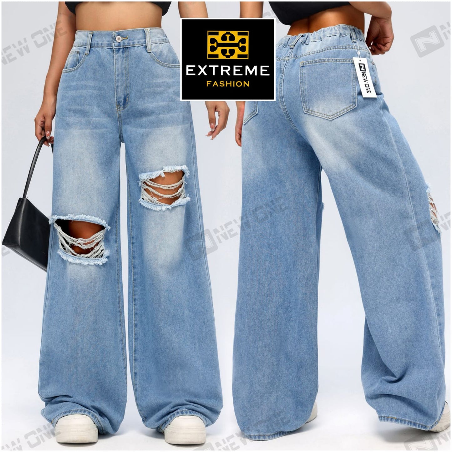 high waist ripped boyfriend jean