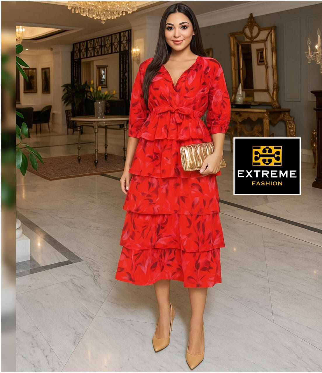 multi layer patchwork dress