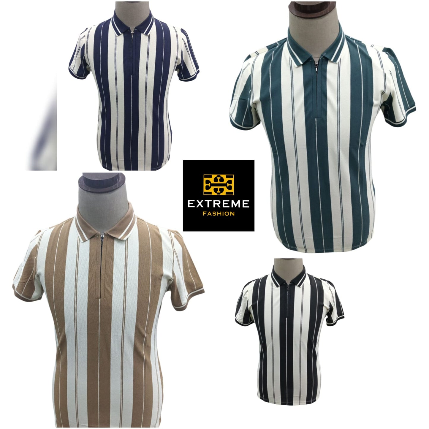 men's stripe detailed golf t shirts