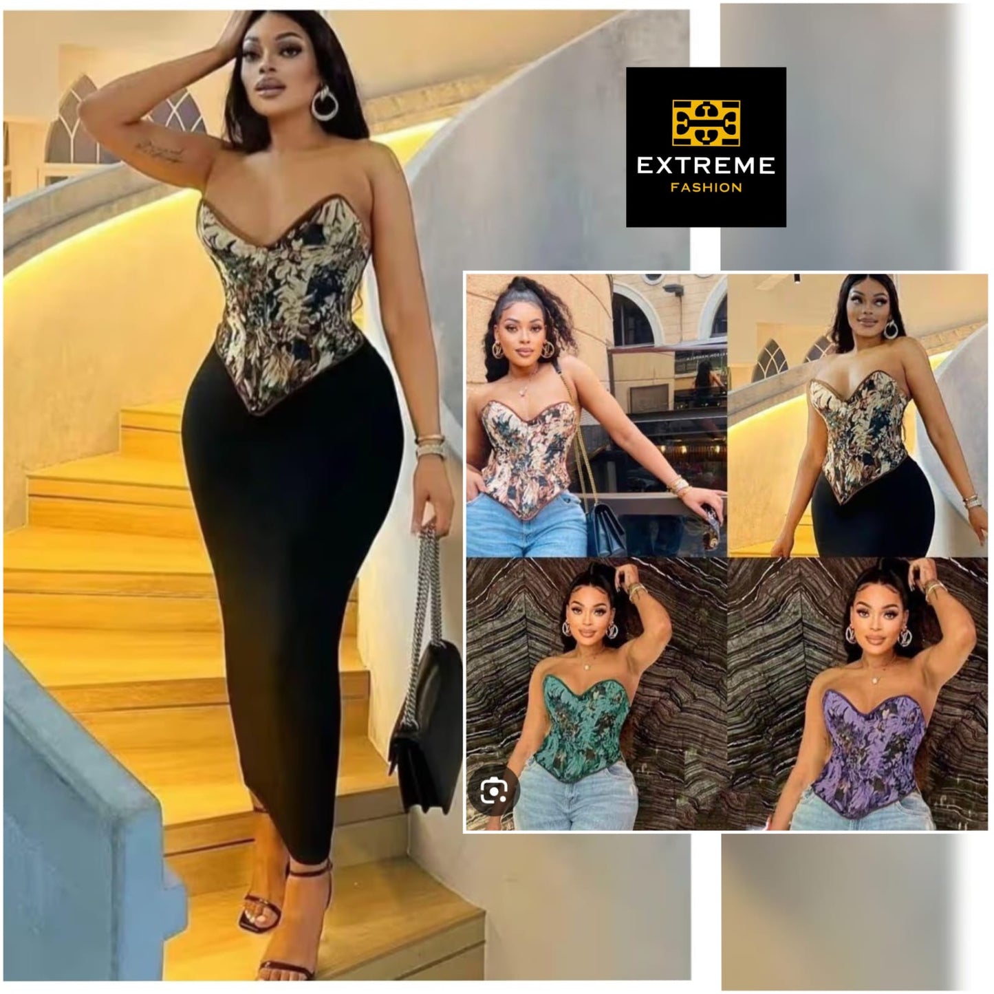 0ff shoulder back adjustable corset top