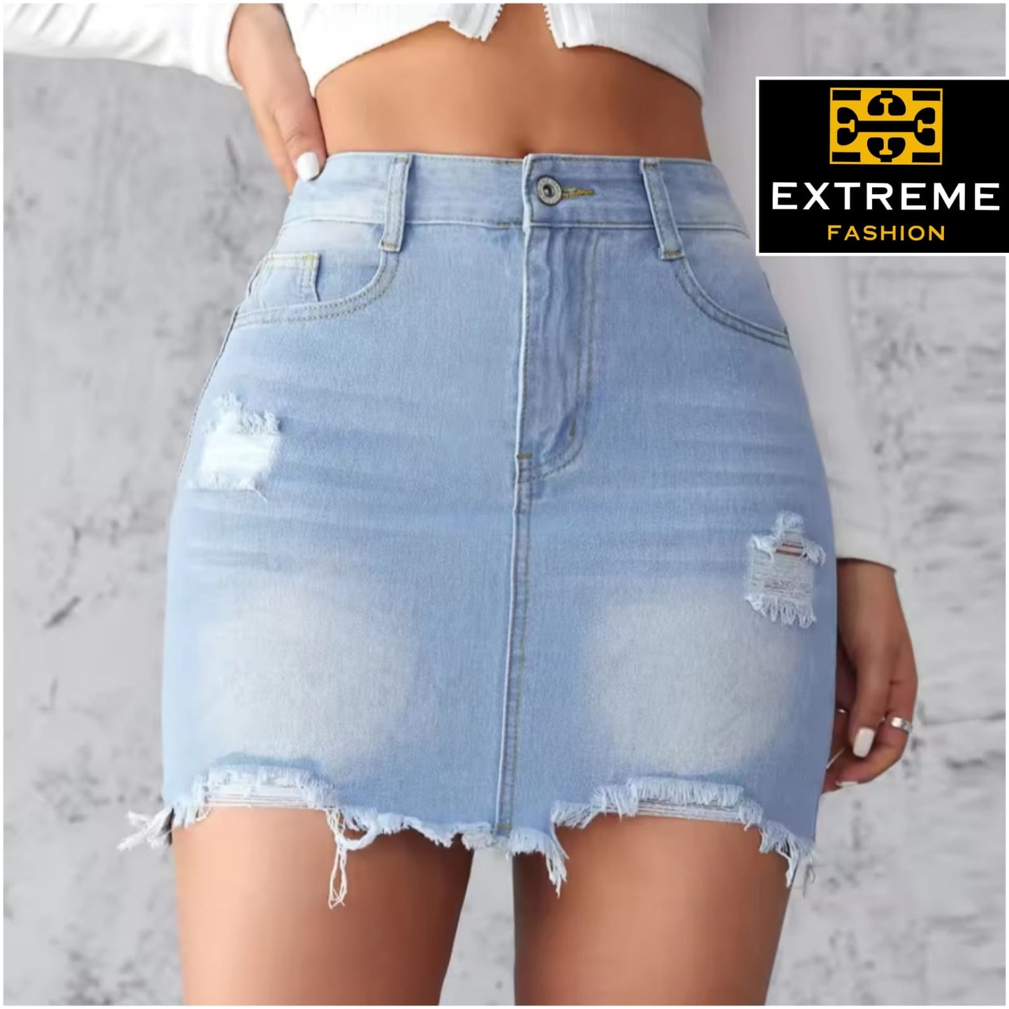 mini denim skirt