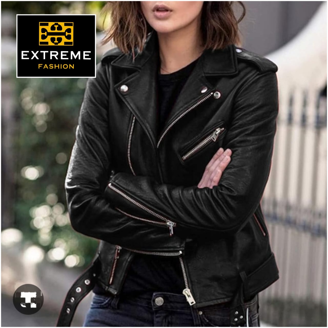 leather biker jacket