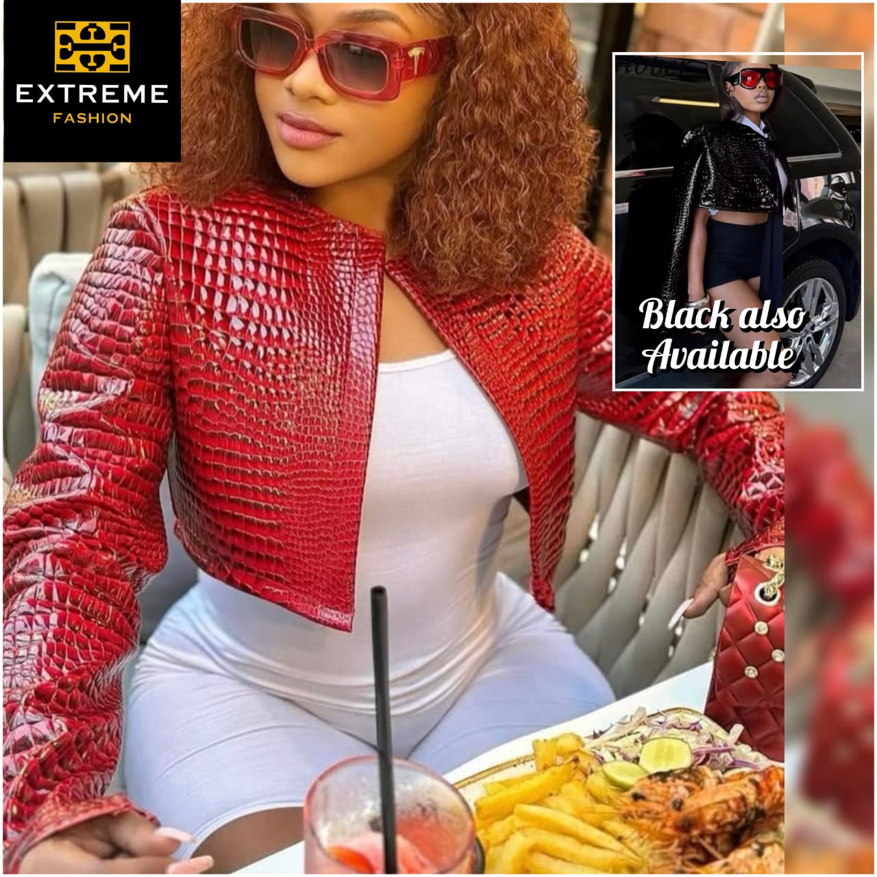 snake skinny waxi crop jacket