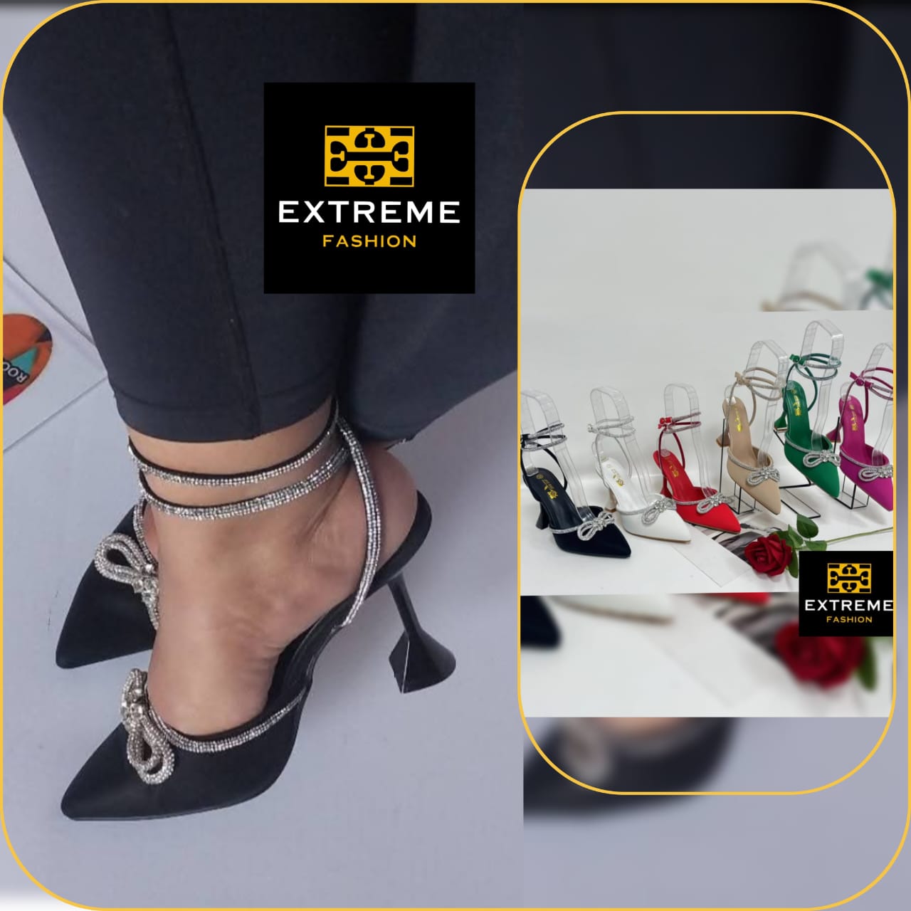 bowtie strapeless balanced heels