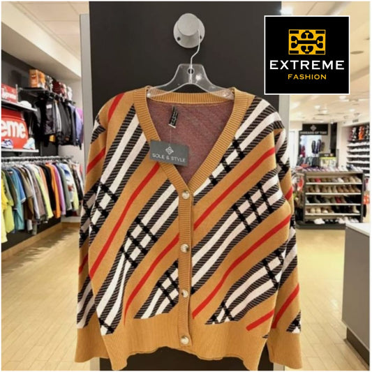 stripe detailed knitted jersey