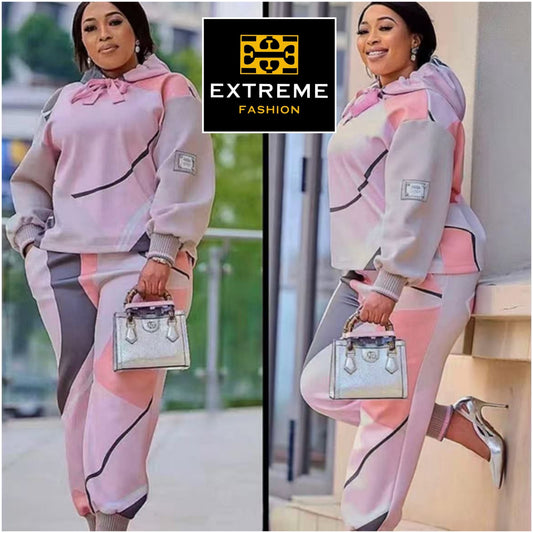 woody printed pink 2pc set