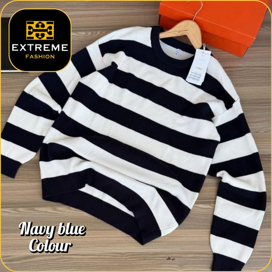 men's stripped knitted jersey