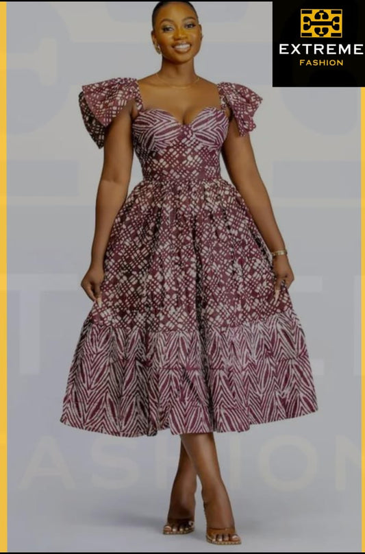 sleeveless traditional print dress