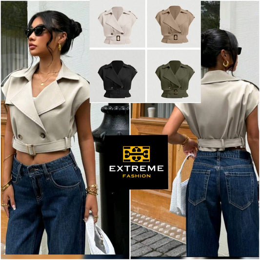 tretch crop sleeveless top