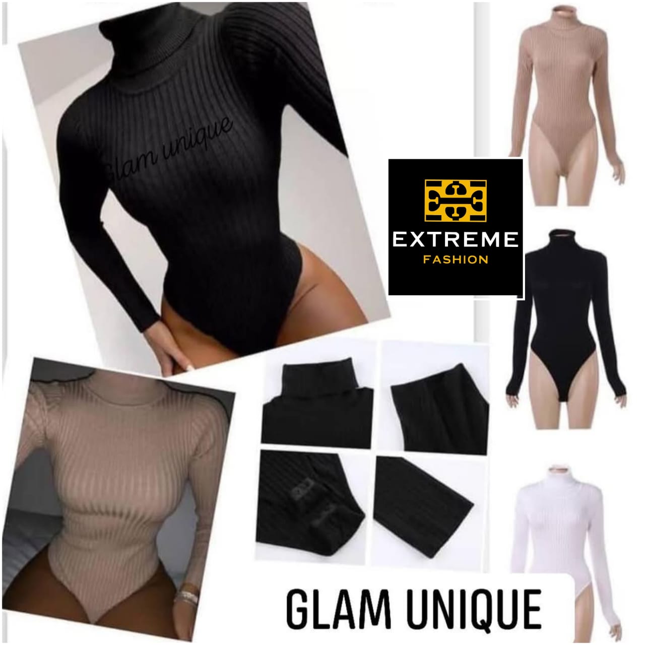 knitted poloneck bodysuit