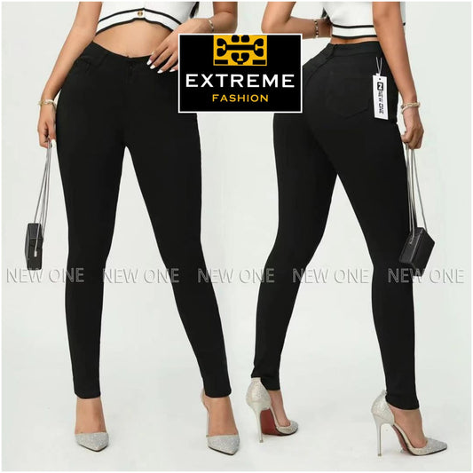 plain black high waist skinny jean