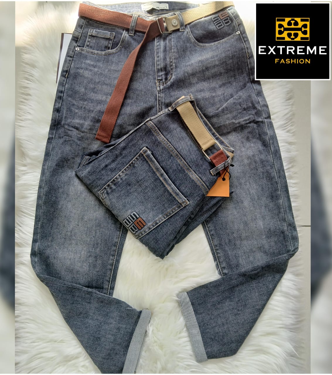 men's skinny jeans belt included