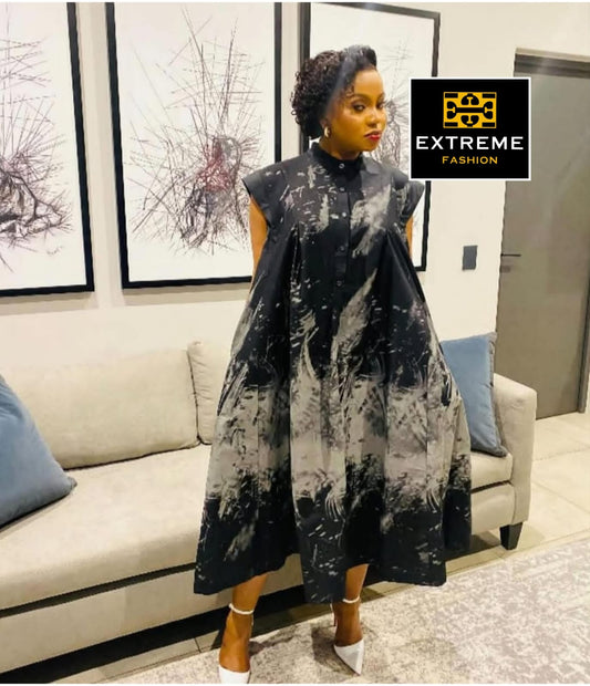 plus size elegent painted dress