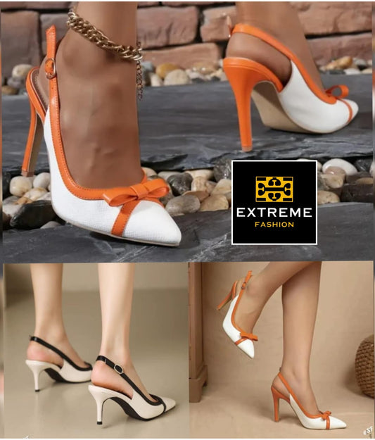 pointed bowtie  stiletto heel