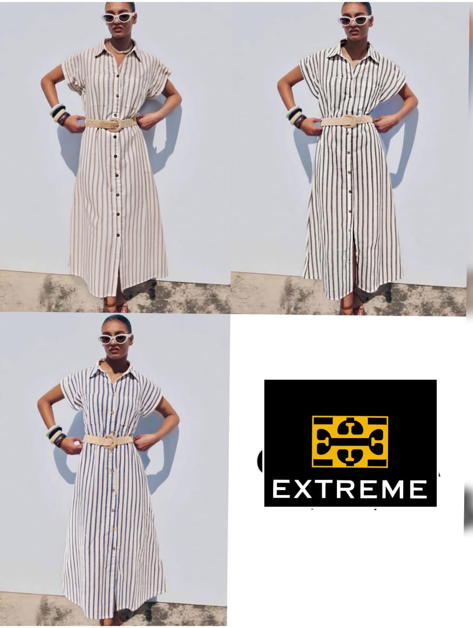 stripe detailed shirt dress