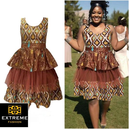 multi layer traditional dress