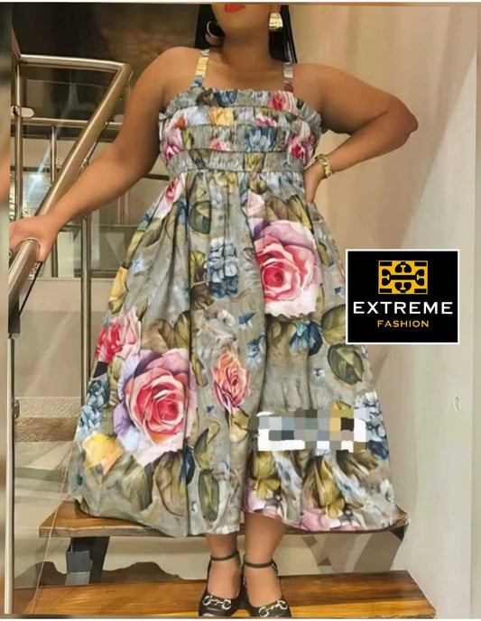 strap maxi floral dress