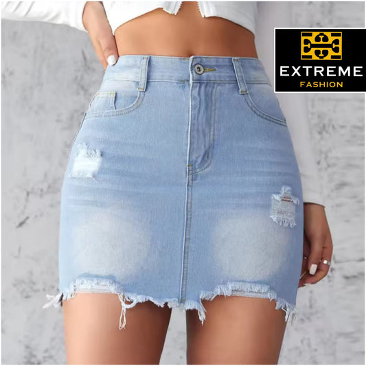 mini denim skirt