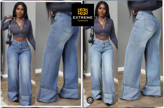 folded boyfriend jeans